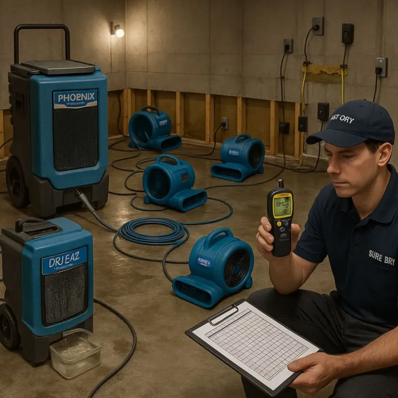 Structural Drying and Dehumidification process in Sumter, SC